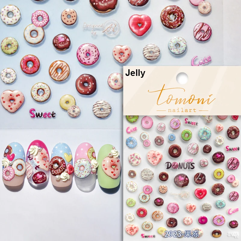 Shiny Cherry Strawberry Star Pudding Sundae Ice Cream Cones Jelly Self Adhesive Nail Art Sticker Summer Manicure Decal Wholesale