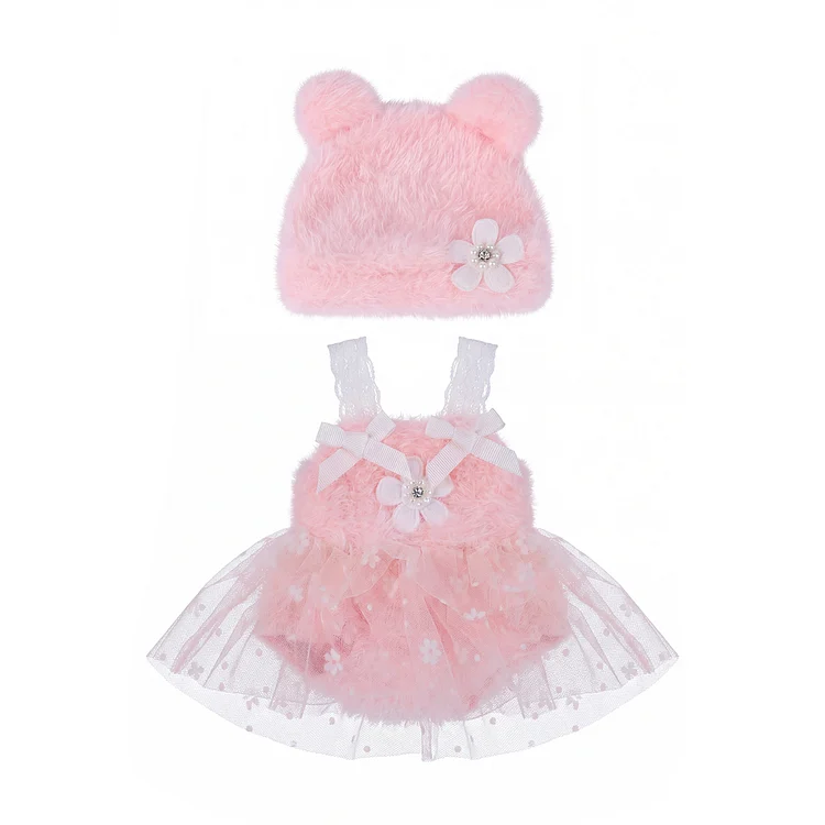 16-Inch Pink Plush Mesh Set 2 PCS for Reborn Dolls