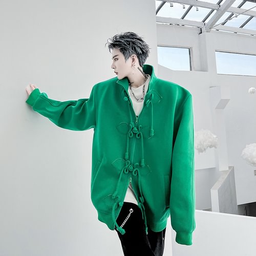 Dawfashion-New Chinese-style High-end Niche Button-up Zipper Shirt Top-Yamamoto Diablo Clothing