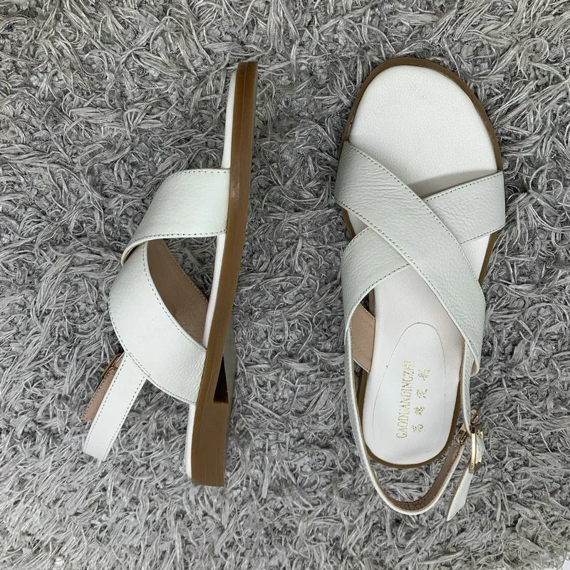 NEMAONE 100% genuine leather Women Sandals  New Roman Summer ankle strap Sandals Flip Flops size 33-43 Shoes Flat Sandal