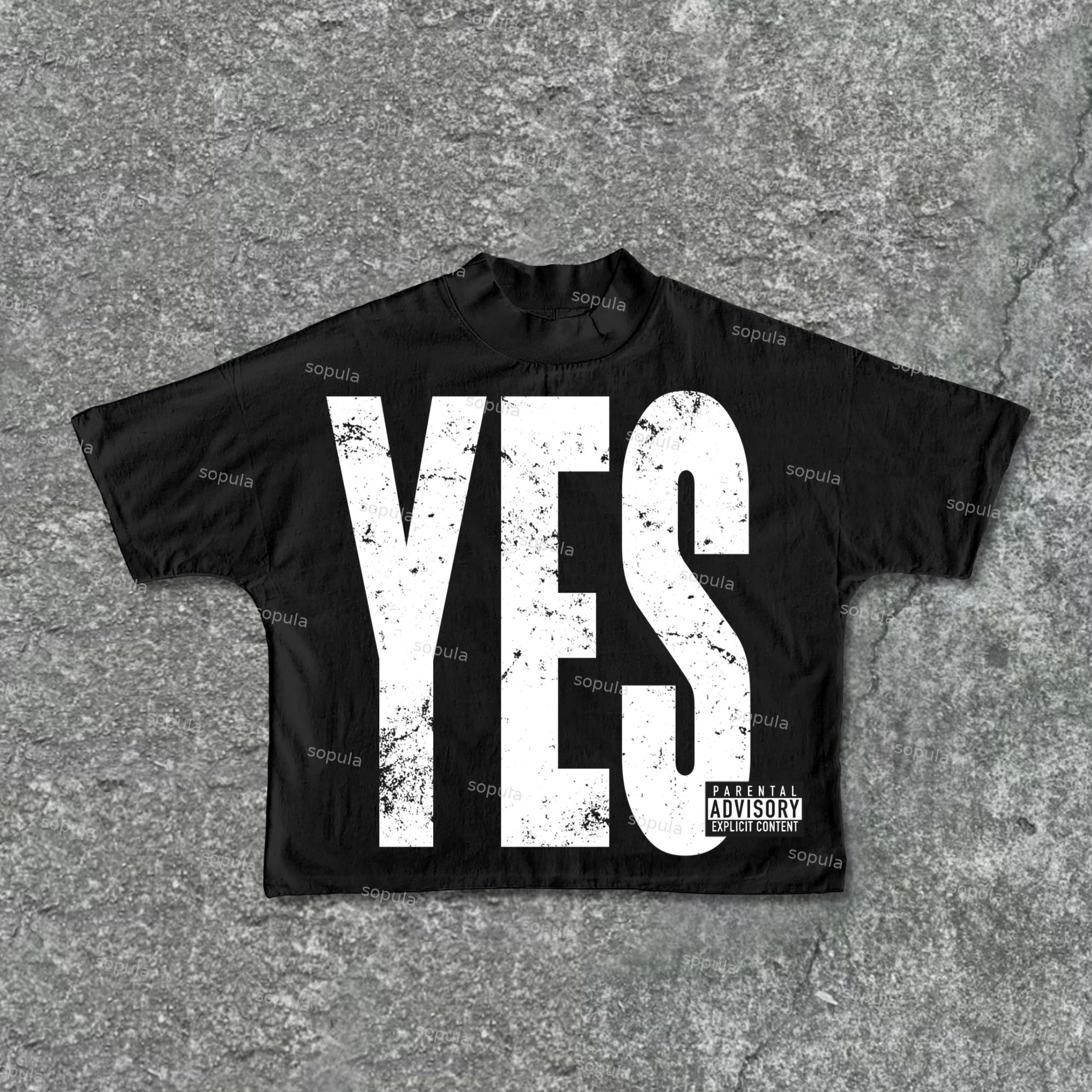 Sopula Yes Or No Alphabet Slogan Retro Old Graphics Cotton Cropped T-Shirts