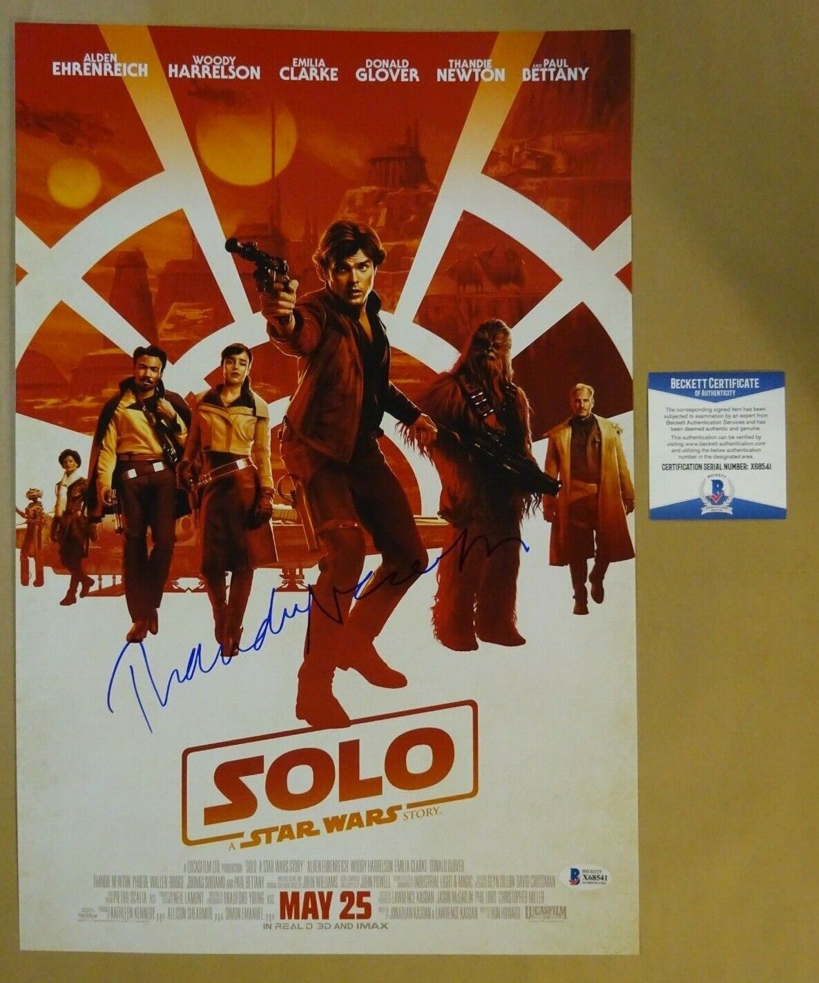 Signed THANDIE NEWTON Autographed SOLO A STAR WARS STORY 12x18 Photo Poster painting BECKETT COA