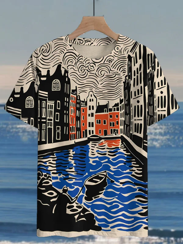 Men's The Venetian Macau Line Art Print T-Shirt