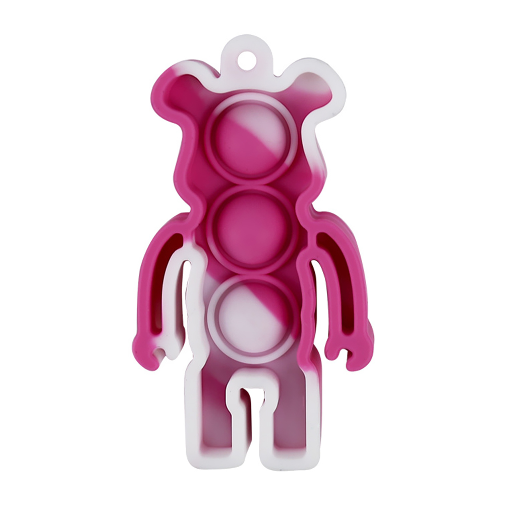 

Bear Pink White - Keychain Pendant, 501 Original