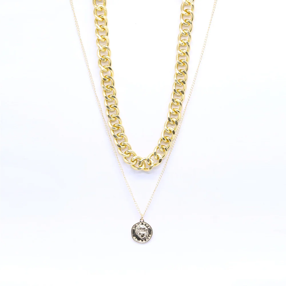 Trendy Portrait Double Layer Necklace