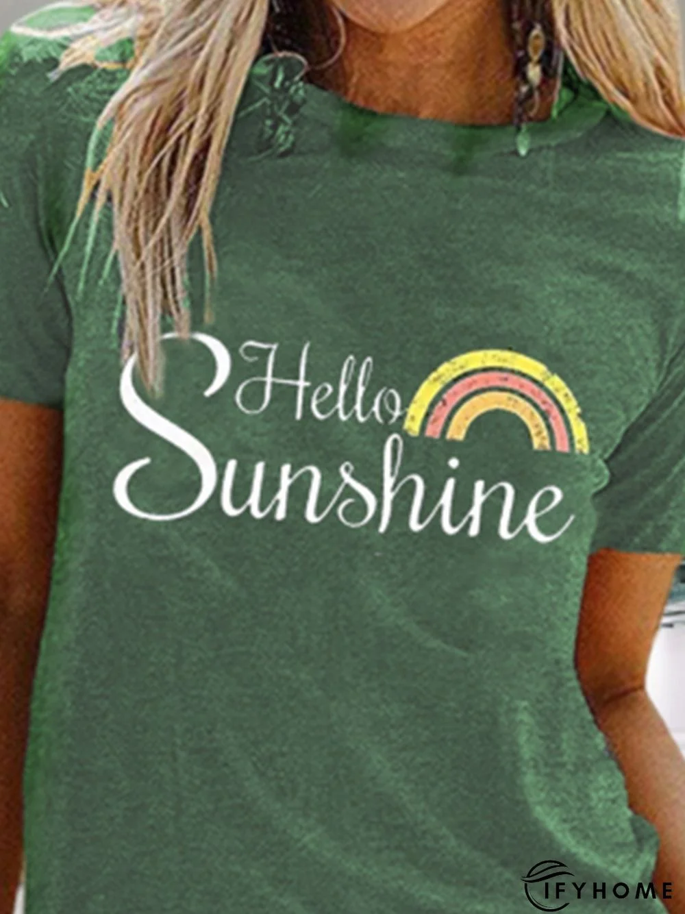 Plus Size Plain Vintage Crew Neck T-shirt | IFYHOME