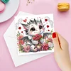 6Pcs Valentines Day Dinosaur Diamond Painting Greeting Card