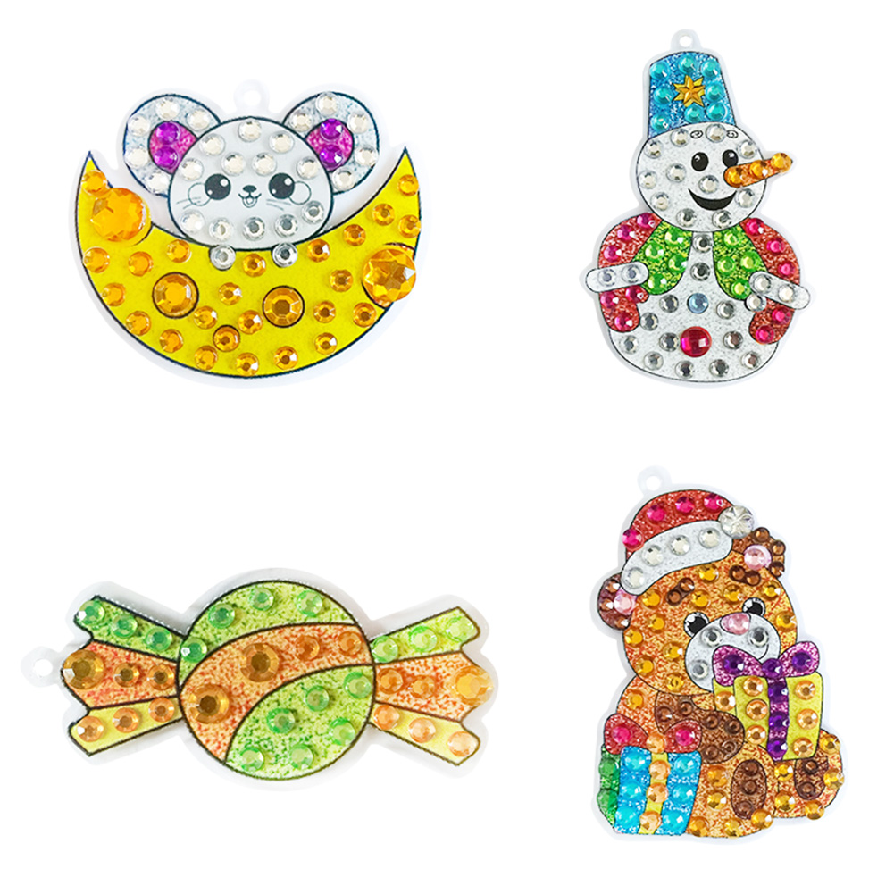 

4x Christmas - 5D DIY Craft Keychain, 501 Original