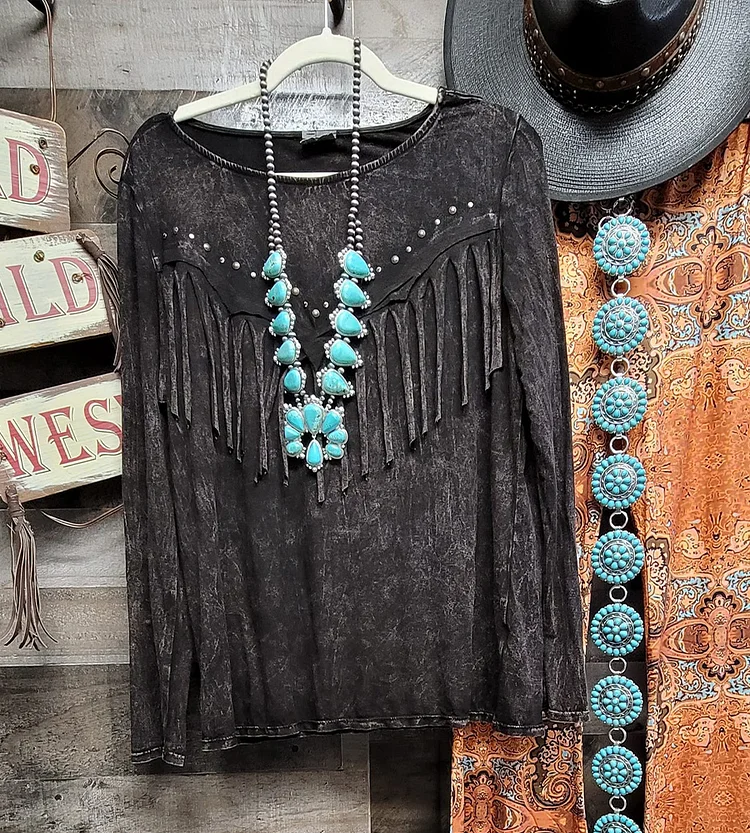 Wild West Fringe Top