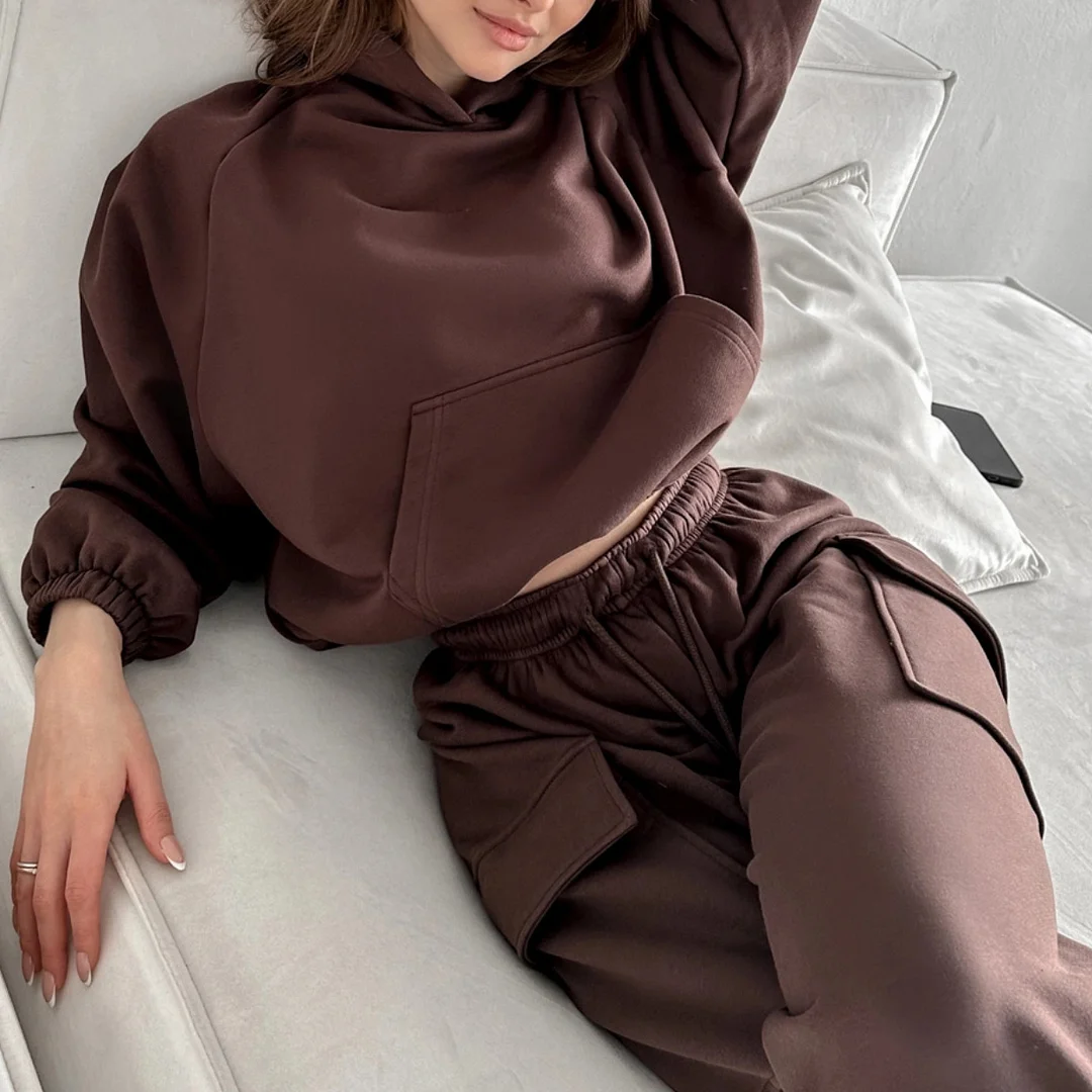 Women's Fashion Sports Casual Sweatshirt Set