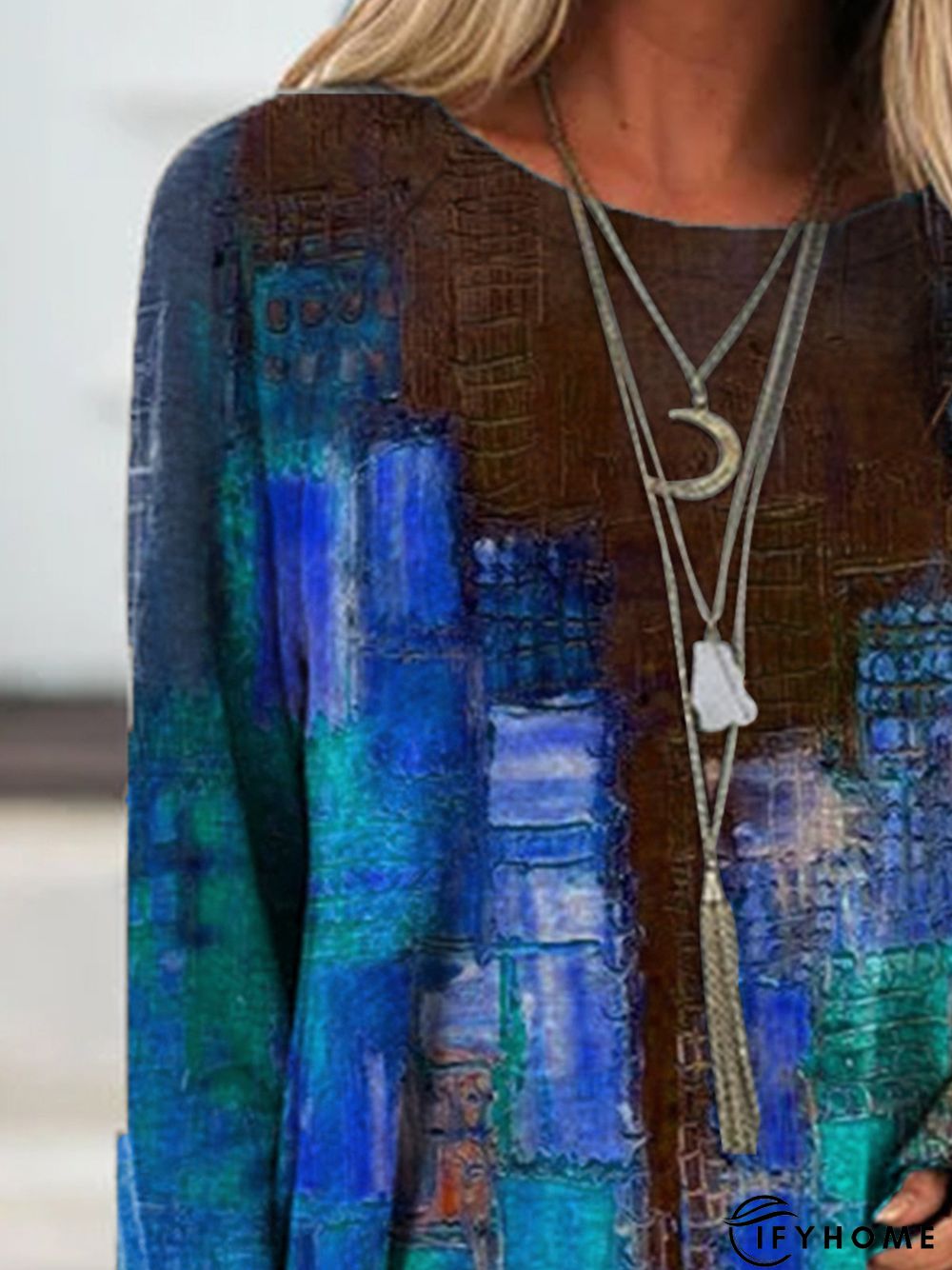 New Women Fashion Holiday Casual Vintage Long Sleeve Tunic Top | IFYHOME