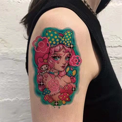 Sdrawing Anime Tattoo Sticker Waterproof for Men Women Body Art Personality Cool Butterfly Fake Tattoo Arm Thigh Pattern Temporary Tattoo