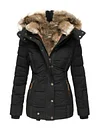 Women's Outdoor Hiking Windproof Parka Faux Fur Lined Coat