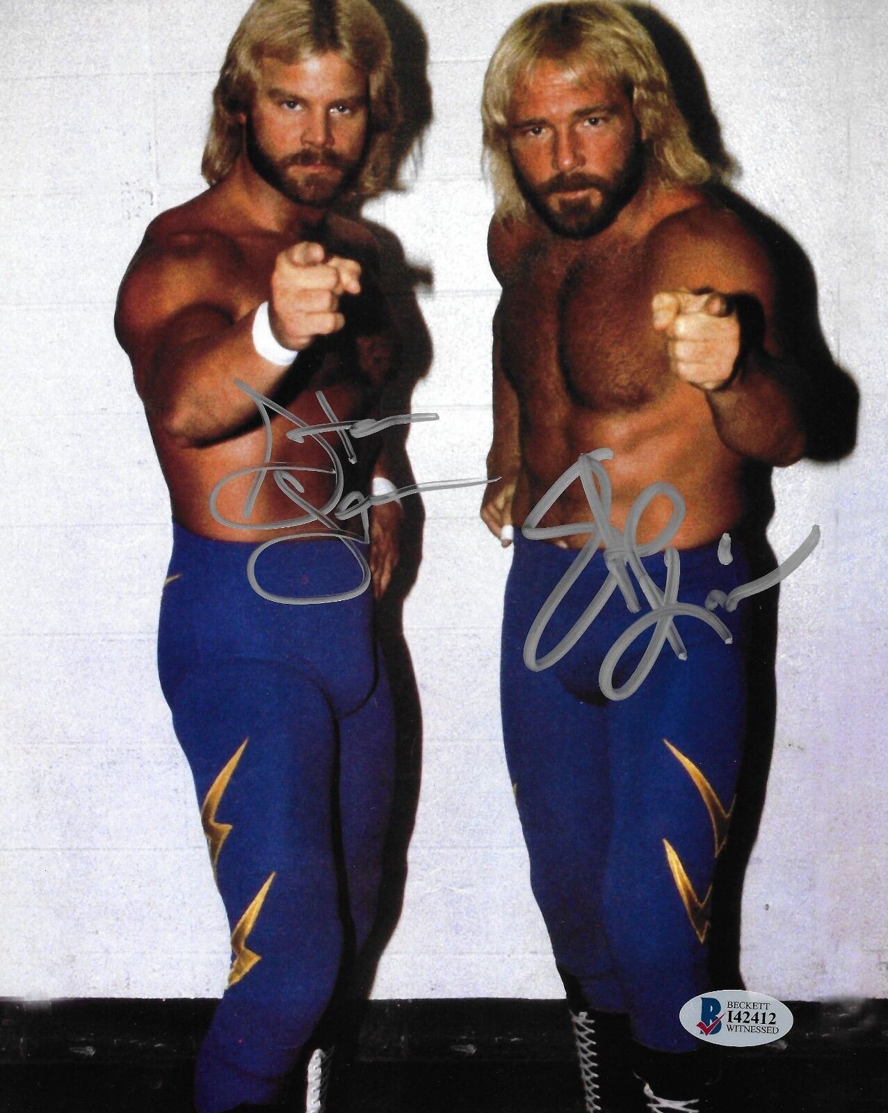 The Fabulous Ones Stan Lane & Steve Keirn Signed 8x10 Photo Poster painting BAS Beckett COA WWE