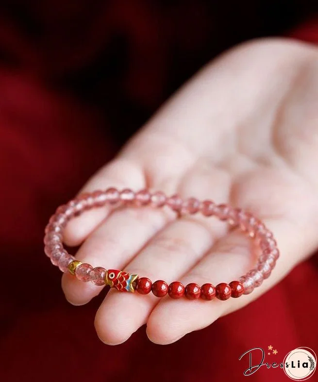 Handmade Inlaid Crystal Cinnaba Bracelet