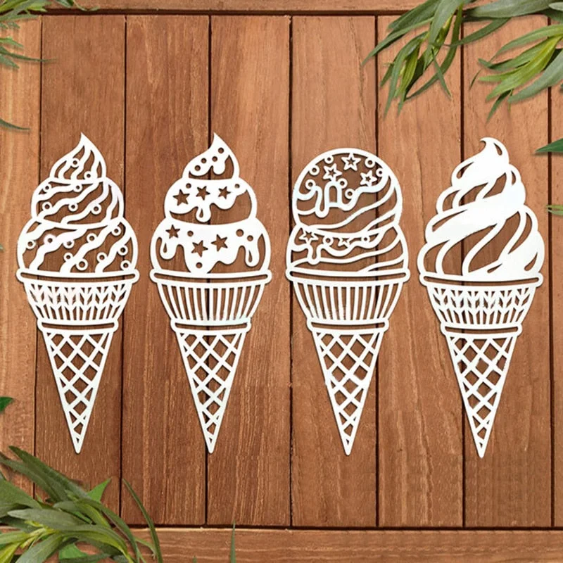 6pcs Delicious Ice Cream Metal Cutting Dies For DIY Scrapbook Cutting Die Paper Cards Embossed Decorative Craft Die Cut New