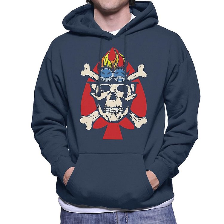 Fire Fist Aces Jolly Roger One Piece Men's Hooded Sweatshirt