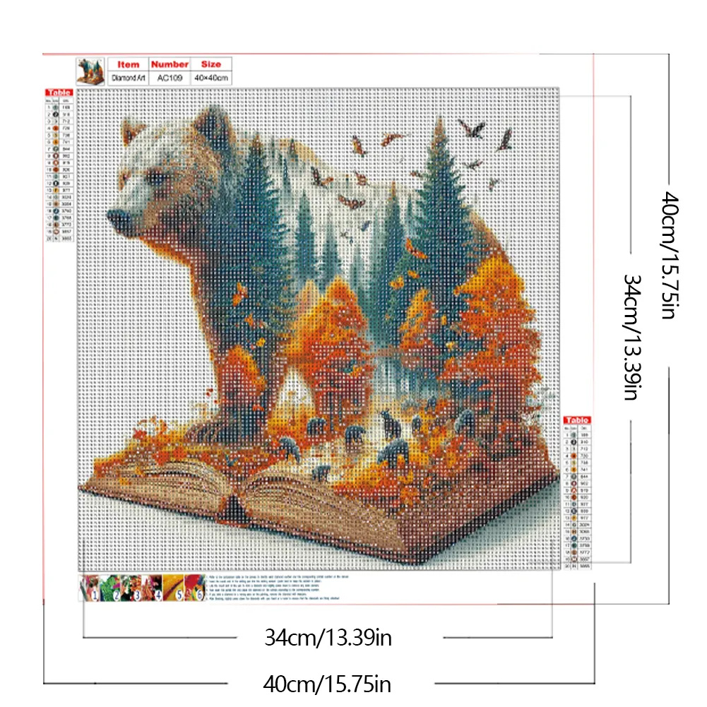 Diamond Painting - Full Round Drill - Autumn Bear(Canvas|40*40cm)