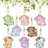 8Pcs DIY Calf Double Sided Special Shaped Diamond Painting Keychains