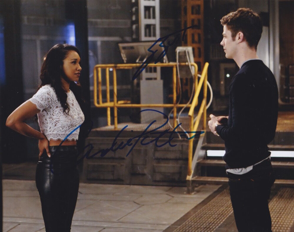 The Flash (Grant Gustin & Candice Patton) signed 8X10 Photo Poster painting