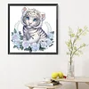 Diamond Painting -DIY Round Drill Wreath White Tigers