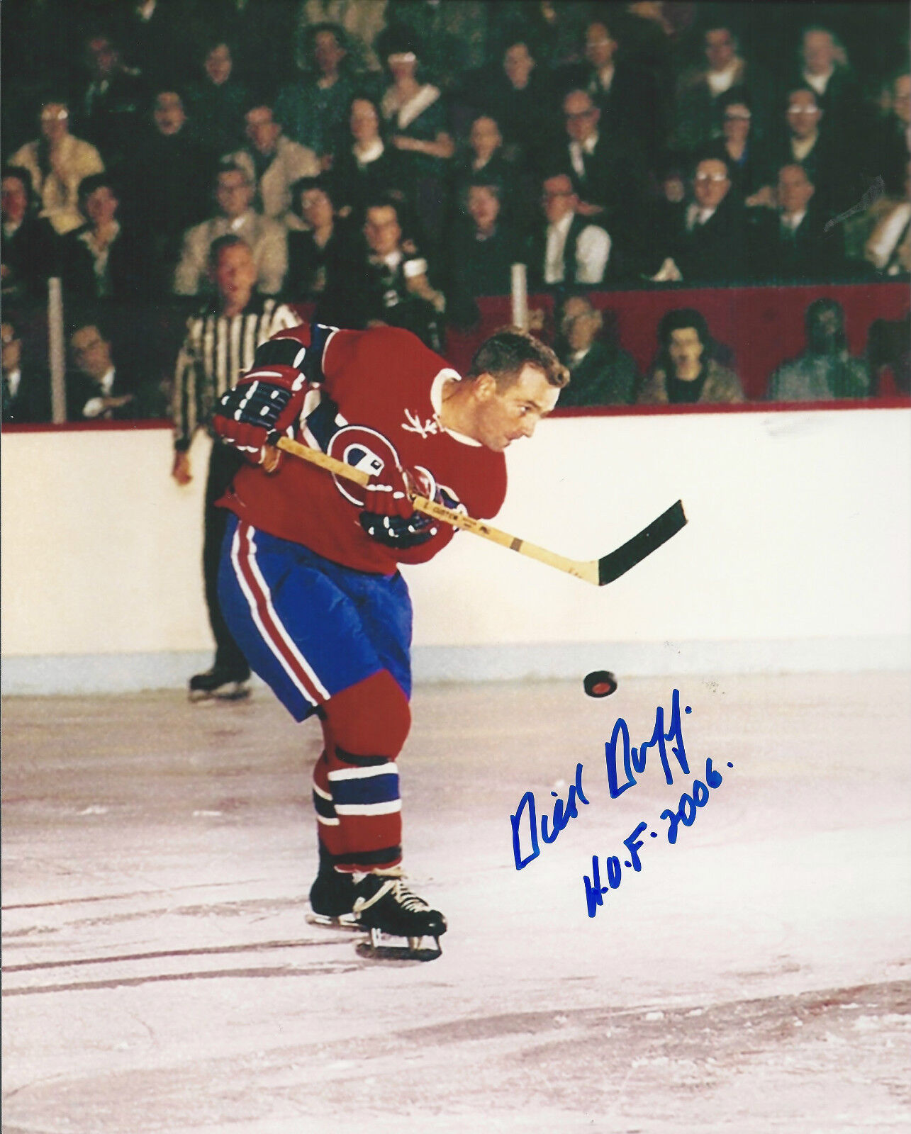 GFA Montreal Canadiens* DICK DUFF * Signed 8x10 Photo Poster painting AD1 COA