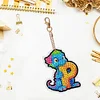 Diamond Painting Double Sided Dinosaur Letters P Keychain Pendant