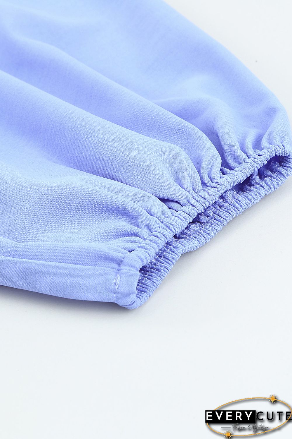 Sky Blue Square Neck Half Sleeve High Low Mini Dress