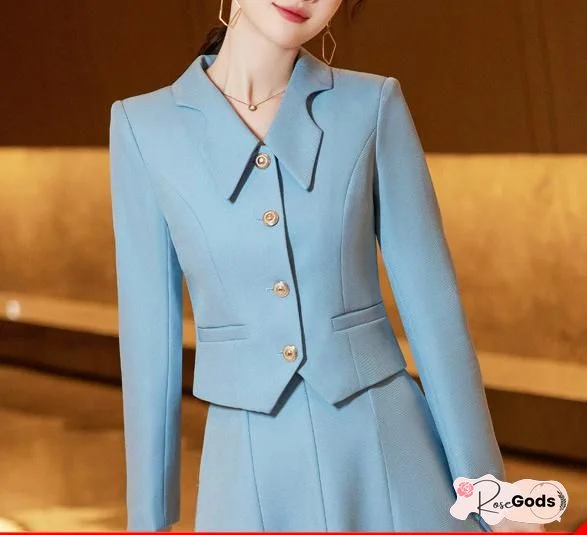 Shawl Collar Sheath Work Solid Jacket