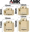 AMK 4pcs Brass Extended Wheel TRX4 Brass 6mm Wheel Hex Extended Adapter for RC Crawler TRX4 TRX-4 1/10 RC Hex Wheel Hubs Adapters (4pcs 6mm Wheel Hubs Adapters)