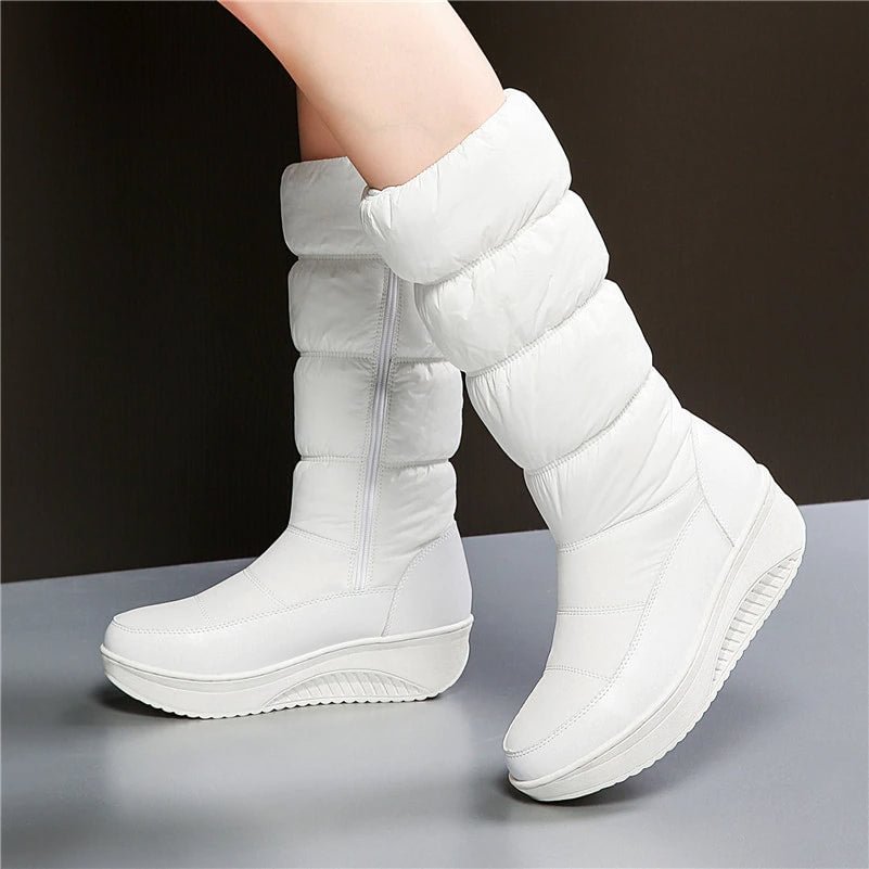 Womens Snow Boots with Zipper All-Weather Waterproof