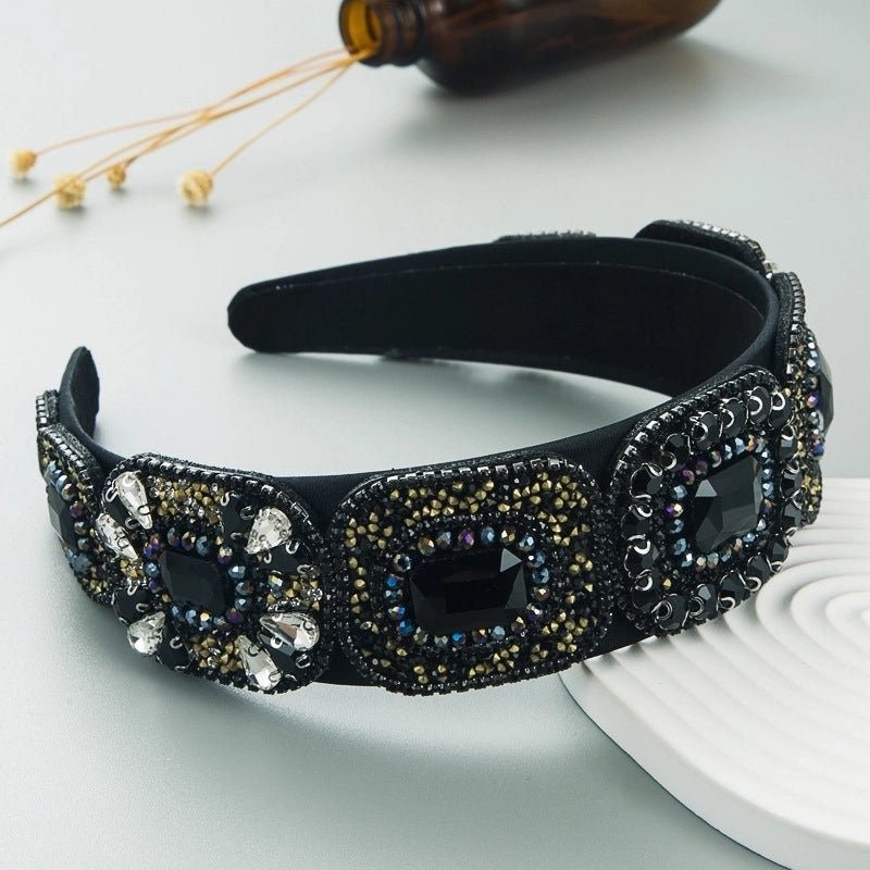 Baroque Fashion New Bright Crystal Wide Brim Hairband
