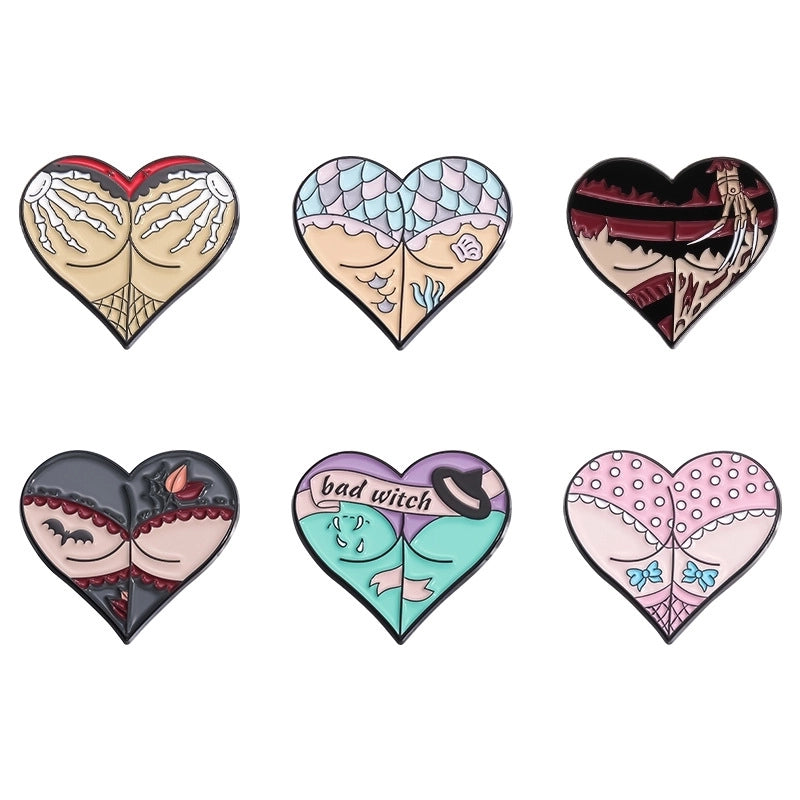 Cartoon Style Cute Cowboy Style Letter Heart Shape Alloy Stamping Stoving Varnish Women’s Brooches