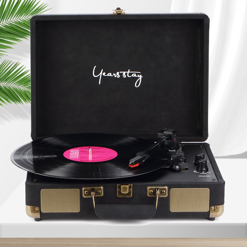 新款皮箱款蓝牙留声机电唱机转盘客厅摆件黑胶唱片机-Digicat 猫电澳洲