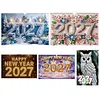 2027 set de calendrier mural bricolage en papier avec diamants, kit de perceuse partielle sp&eacute;ciale pour un cadeau de d&eacute;coration de bureau &agrave; domicile pour adultes d&eacute;butants