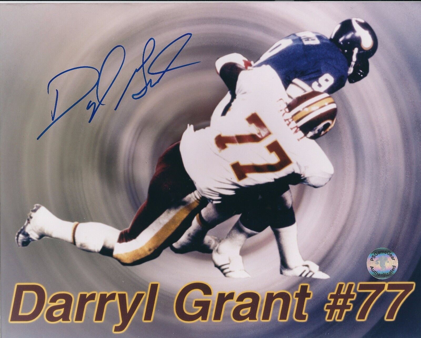 Autographed 8x10 DARRYL GRANT Washington Redskins Photo Poster painting - w/COA