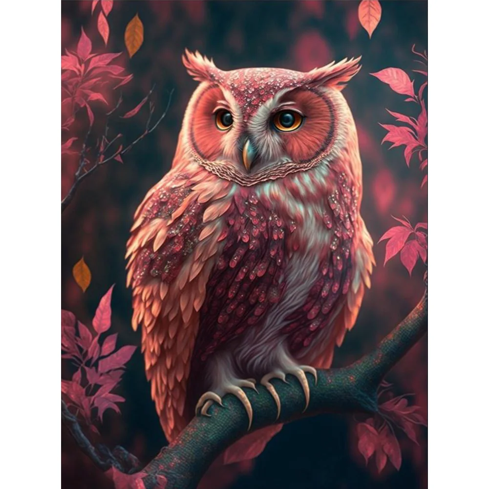 Luminous Owl 30*40cm(canvas) full round drill diamond painting