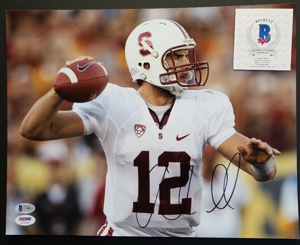 ANDREW LUCK Signed Autographed STANFORD CARDINALS 11X14 Photo Poster painting. BECKETT