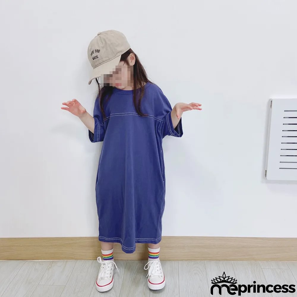 Parent-child Wear Girl Spring Summer Casual Loose Knitting Dress