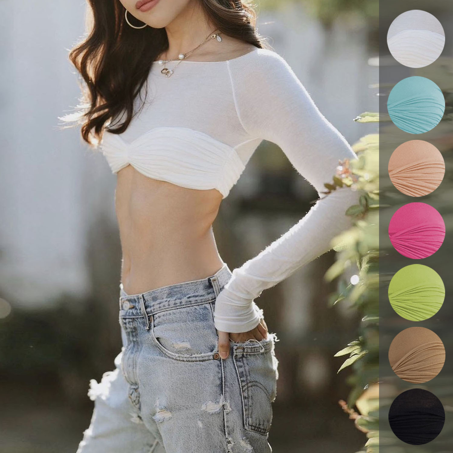 Ootddress Sheer Sexy Bodysuit Lingerie Mesh See-Through Body Tops Women 2025 New Long Sleeve Twist Wrap Backless Top Tees Bodysuits