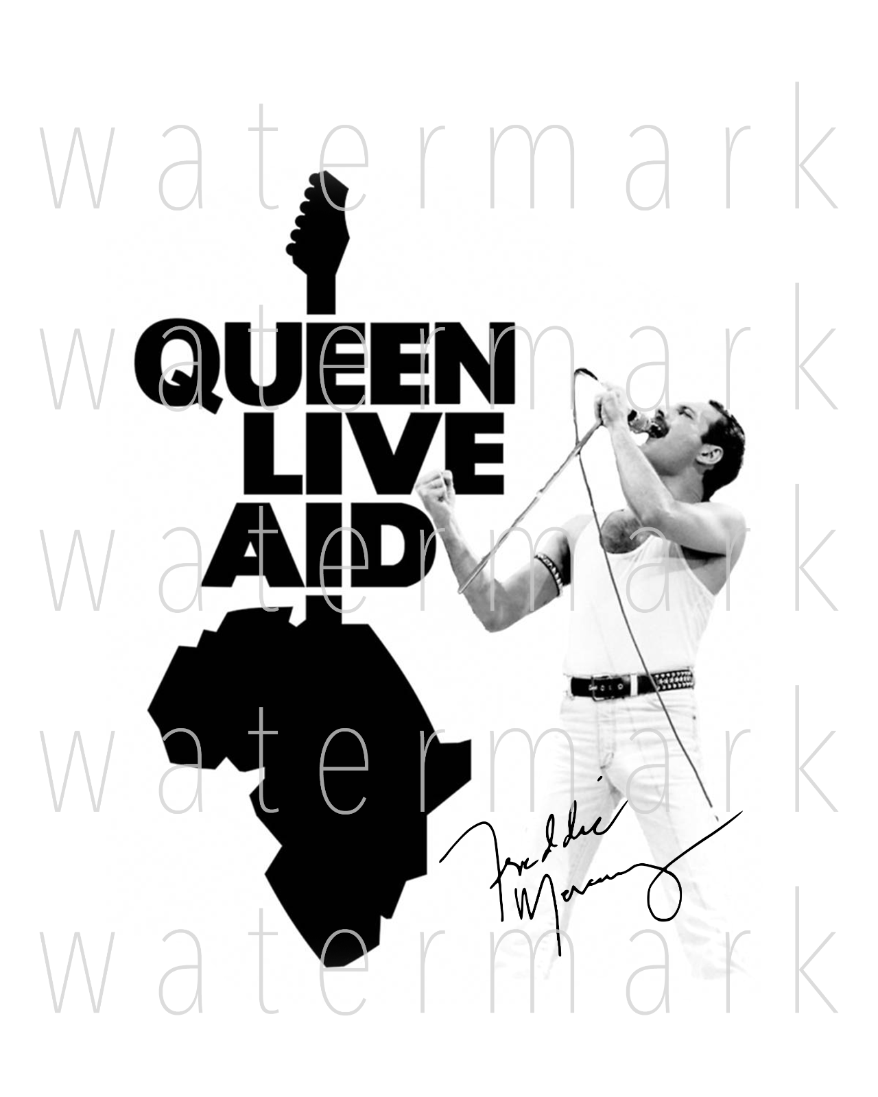 Live Aid 1985 Wembley Stadium Queen Freddie 8X10 inch print poster wall art RP