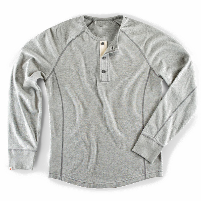 Vintage Cotton Gray Henley Collar T-Shirt