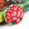 Full Bead Embroidery Keychain Lotus Flower Printed Craft Gifts(6x7cm)