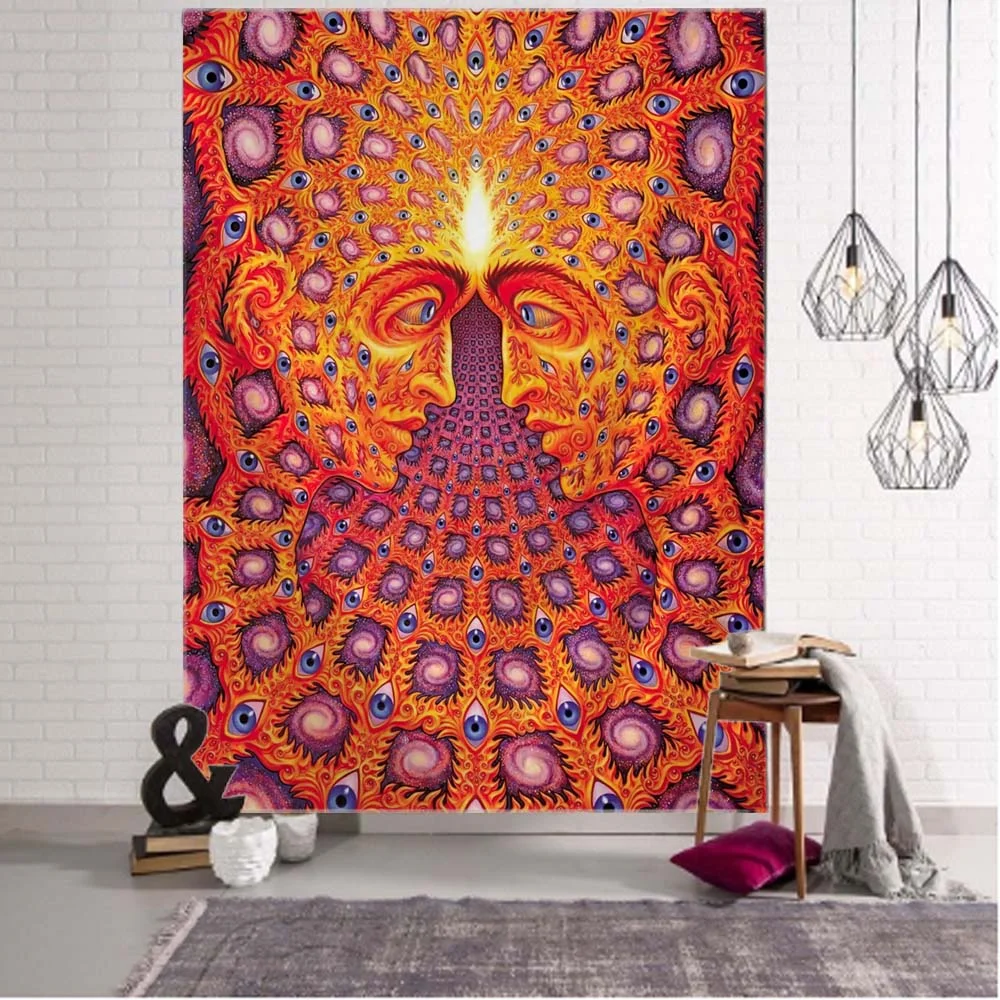 Nigikala eye mandala printed tapestry wall hanging bohemian home fabric decoration witchcraft hippie room art wall decoration