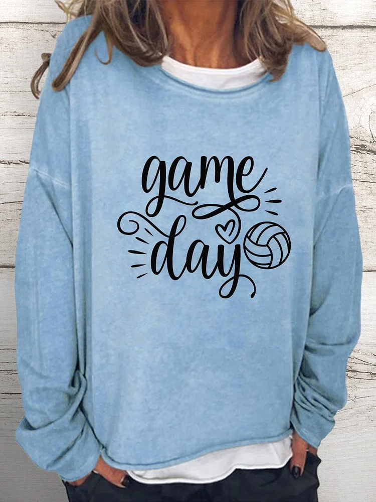 Game day Volleyball Women Loose Sweatshirt-Annaletters
