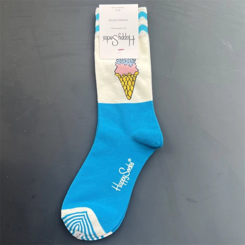 Women’s Vacation Minimalist Polka Dots Cotton Crew Socks A Pair