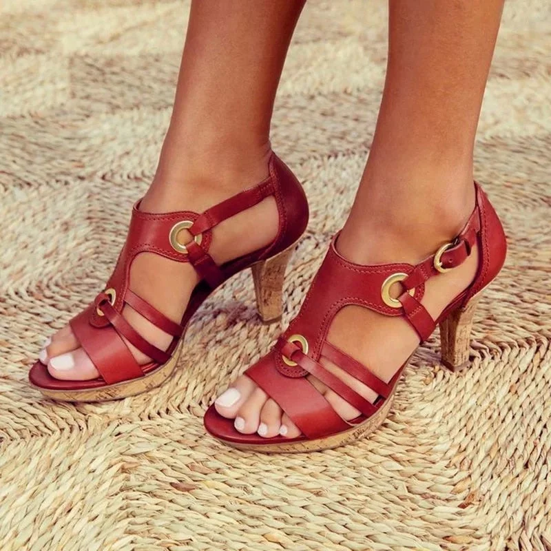 2022 New Style Elegant Strap Sandals Women Sandals Female Bohemian Style Summer Fashion High Heels Women's Shoes Footwea