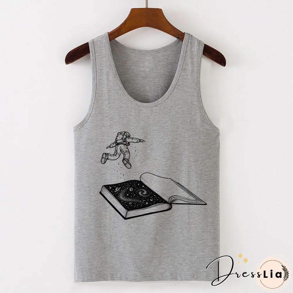 Womens Sexy Vest Tank Tops T-Shirt Summer Camisole Universe Print Fashion Streetwear