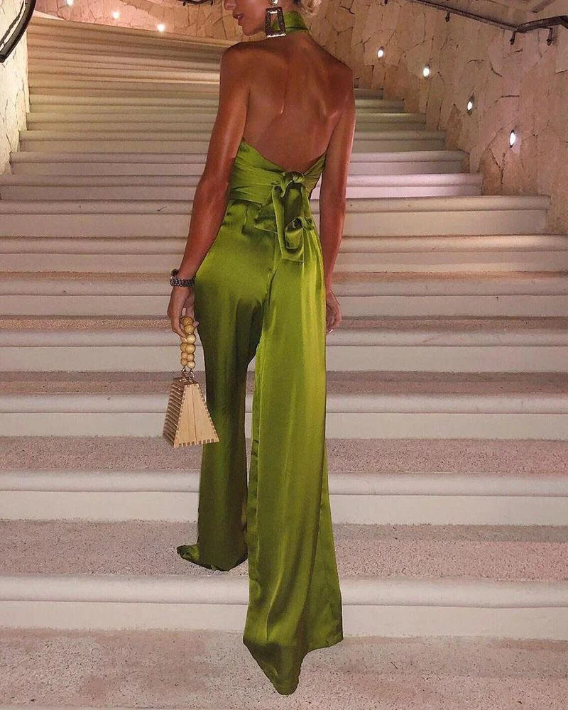 Satin loose two-piece suit (multiple ways to wear)