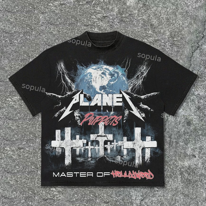 Sopula Planet Hollywood X Master Of Puppets Graphic Cotton T-Shirt - SOPULA